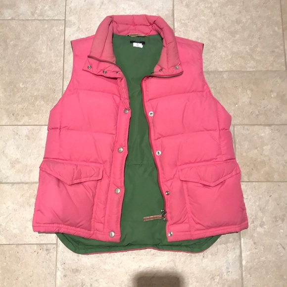 J. Crew Jackets & Coats Pink J Crew Puffer Vest Poshmark
